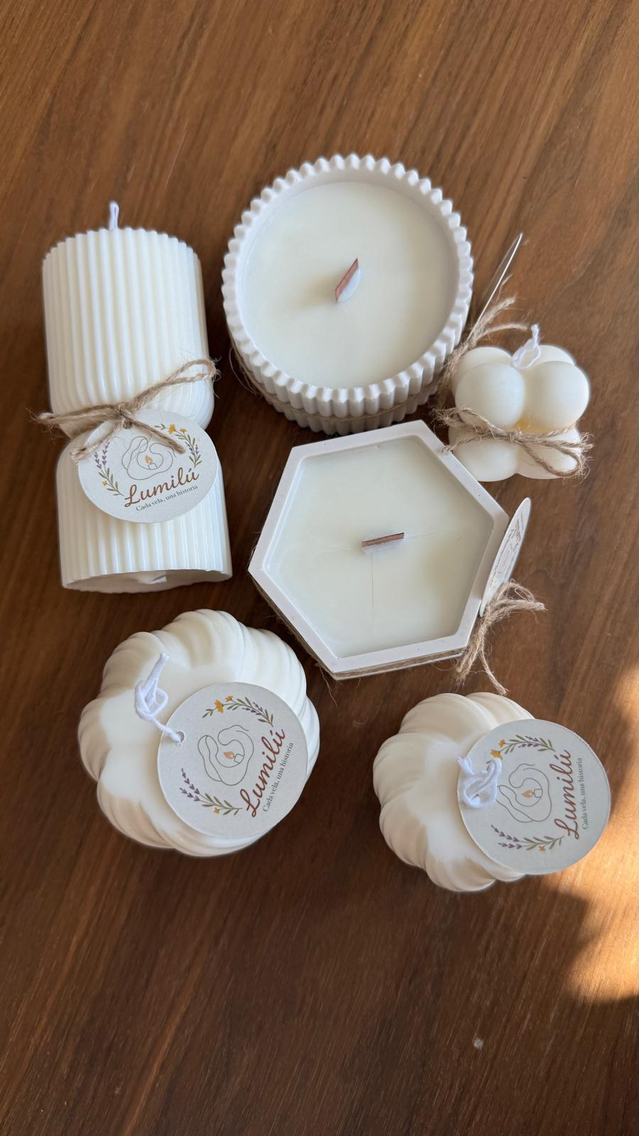 Velas para eventos con etiqueta Lumilú